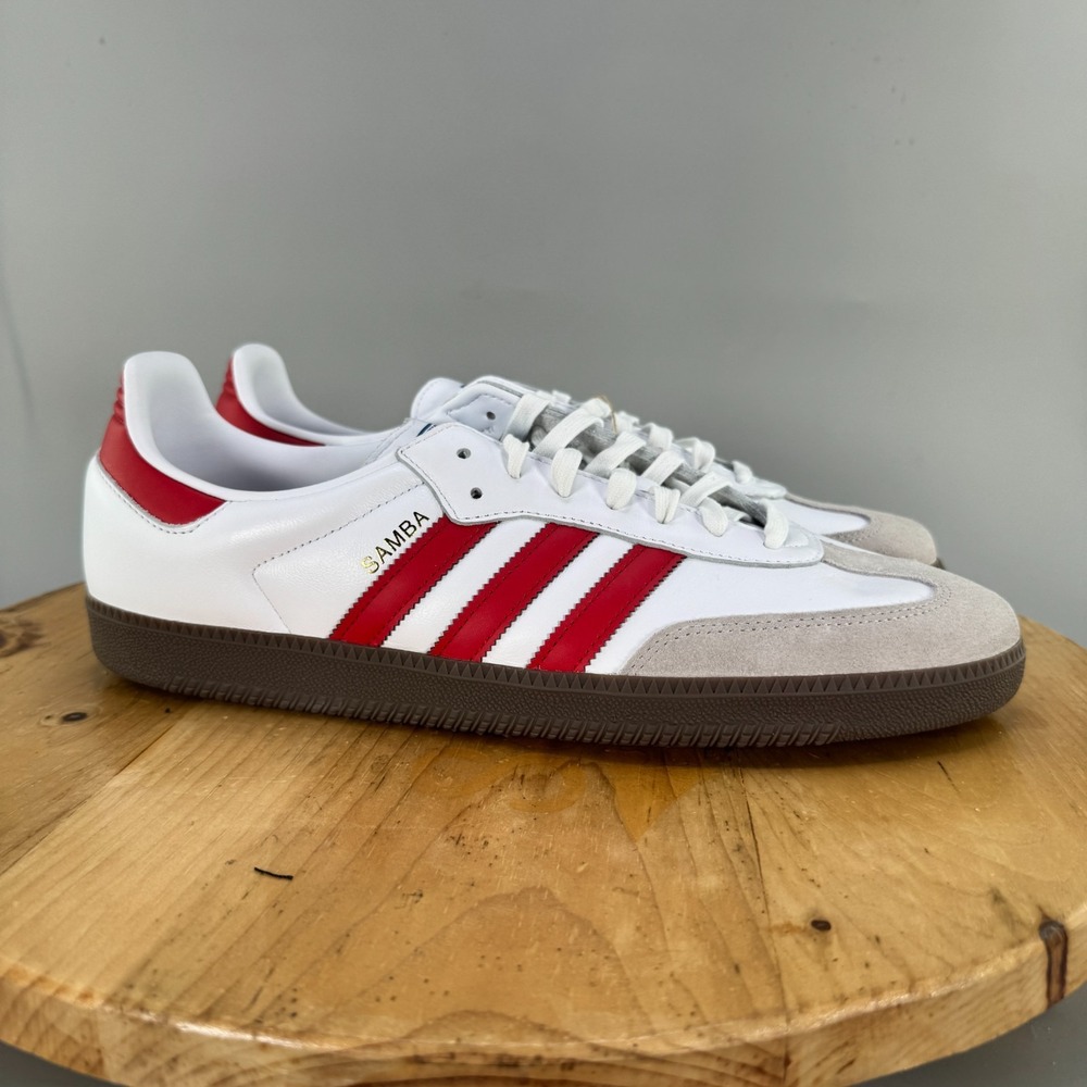 adidas Originals Samba OG Mens Size 13.5 Shoes White Better Scarlet Casual NEW